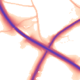Daytime road noise heatmap for EX2 0AJ