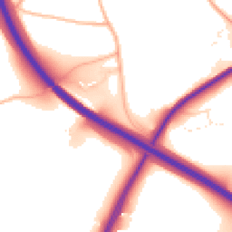 Daytime road noise heatmap for EX2 0AL