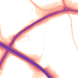 Daytime road noise heatmap for EX2 0AT