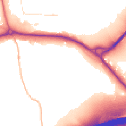 Daytime road noise heatmap for EX2 0AX