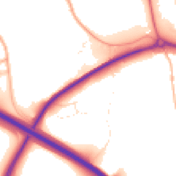 Daytime road noise heatmap for EX2 0BS