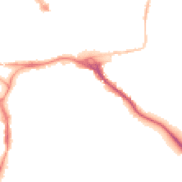 Night-time road noise heatmap for EX2 4DG