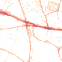 Daytime road noise heatmap for EX2 5EA