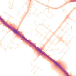 Daytime road noise heatmap for EX2 6BR