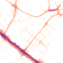 Daytime road noise heatmap for EX2 6DA