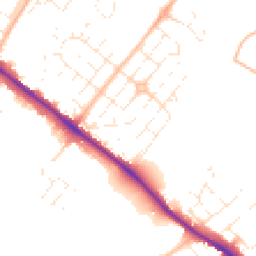 Daytime road noise heatmap for EX2 6DX