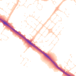 Daytime road noise heatmap for EX2 6DZ