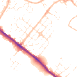 Daytime road noise heatmap for EX2 6EG