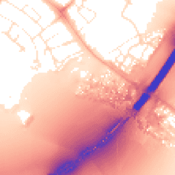Daytime road noise heatmap for EX2 7EN