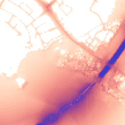 Daytime road noise heatmap for EX2 7EW