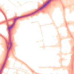 Daytime road noise heatmap for EX2 7LL