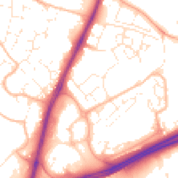 Daytime road noise heatmap for EX2 7QJ