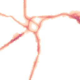 Night-time road noise heatmap for EX2 8BS