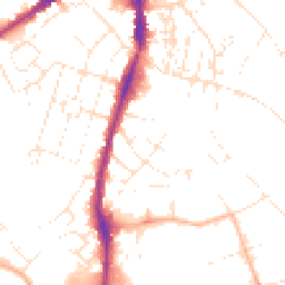 Daytime road noise heatmap for EX2 8JJ