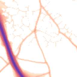 Daytime road noise heatmap for EX2 8TS