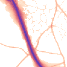 Daytime road noise heatmap for EX2 8YQ