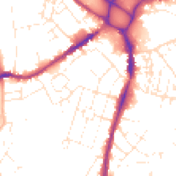 Daytime road noise heatmap for EX2 9AJ