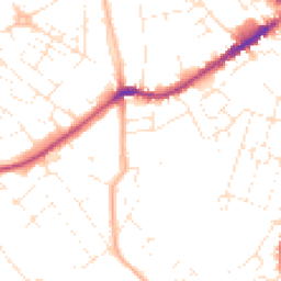 Daytime road noise heatmap for EX2 9BZ