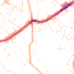 Daytime road noise heatmap for EX2 9DB