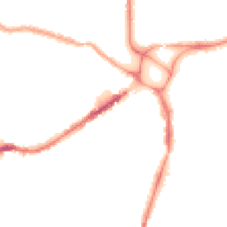 Night-time road noise heatmap for EX2 9DP