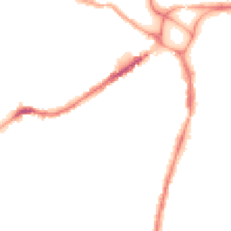 Night-time road noise heatmap for EX2 9FG