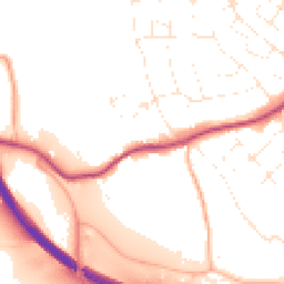 Daytime road noise heatmap for EX2 9PU