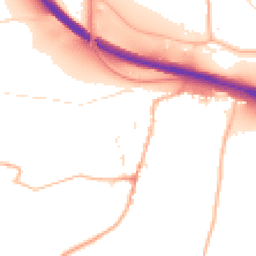 Daytime road noise heatmap for EX2 9RU