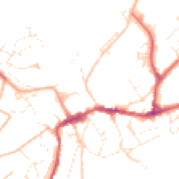 Daytime road noise heatmap for EX20 1AR
