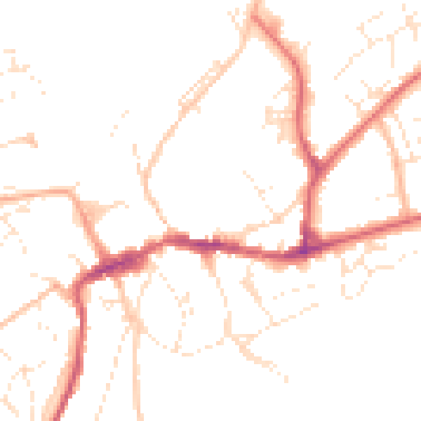 Daytime road noise heatmap for EX20 1BA