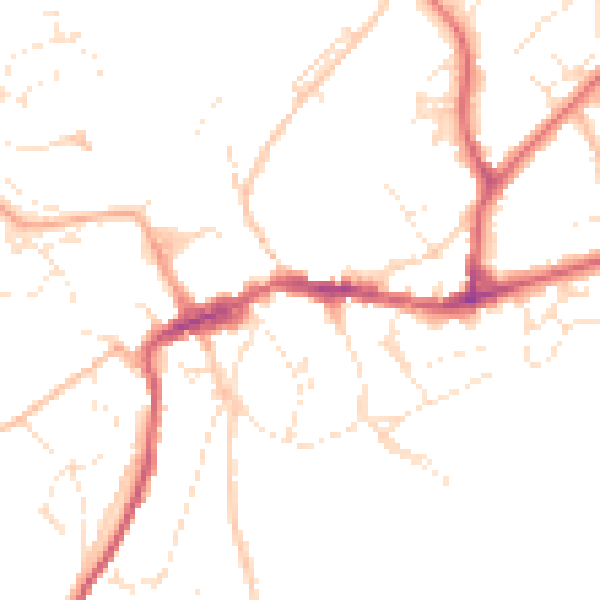 Daytime road noise heatmap for EX20 1BY