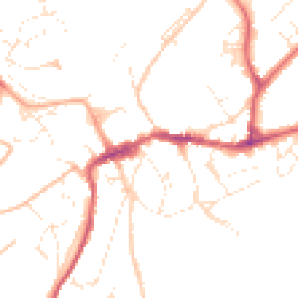 Daytime road noise heatmap for EX20 1DW