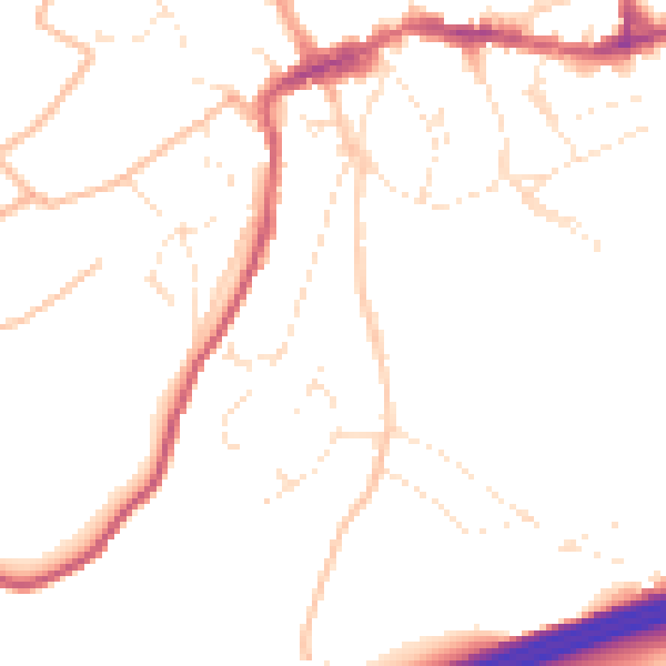 Daytime road noise heatmap for EX20 1EB