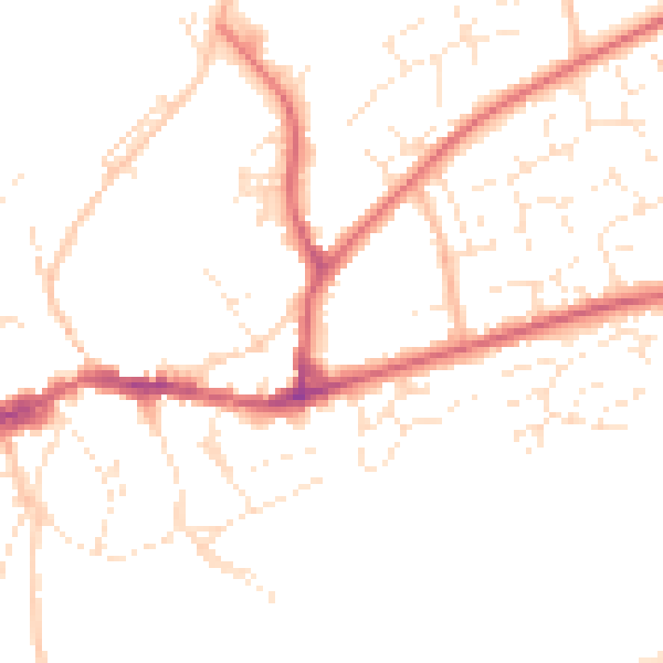 Daytime road noise heatmap for EX20 1NP