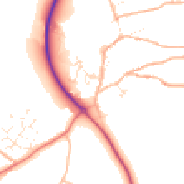 Daytime road noise heatmap for EX20 3DD
