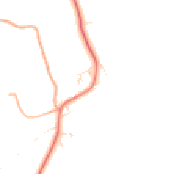 Daytime road noise heatmap for EX20 3DZ