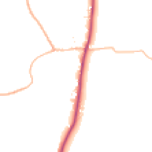 Daytime road noise heatmap for EX20 3FS
