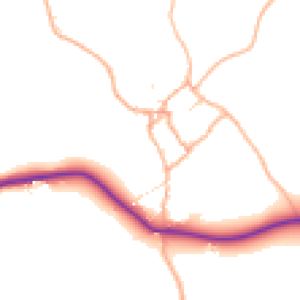 Daytime road noise heatmap for EX20 3SG