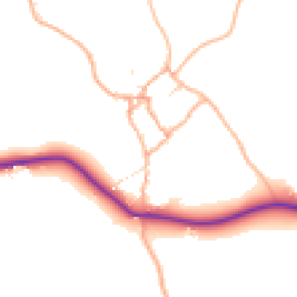Daytime road noise heatmap for EX20 3SQ