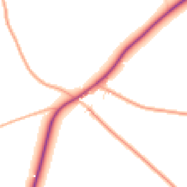 Daytime road noise heatmap for EX23 0AZ