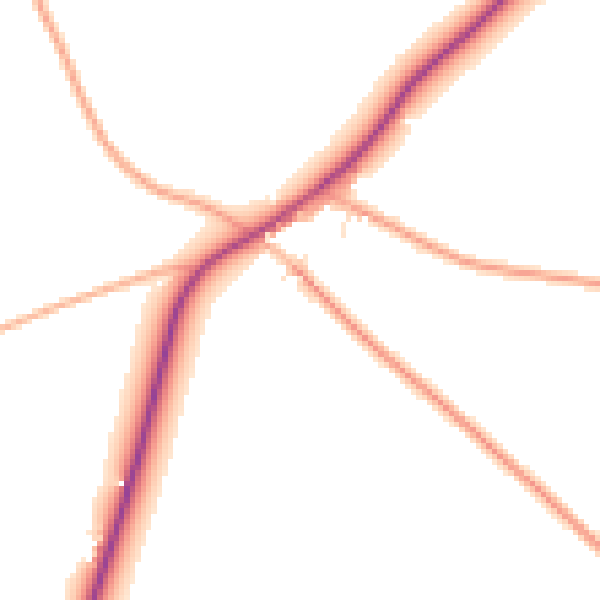 Daytime road noise heatmap for EX23 0BB