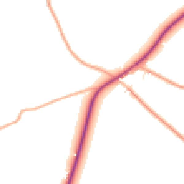 Daytime road noise heatmap for EX23 0BD