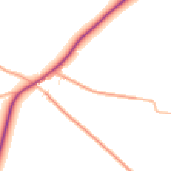 Daytime road noise heatmap for EX23 0FW