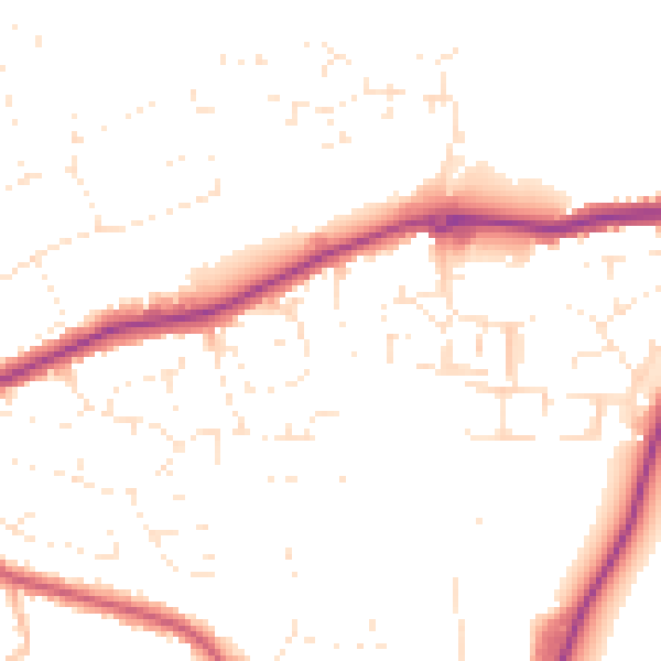 Daytime road noise heatmap for EX23 8AB