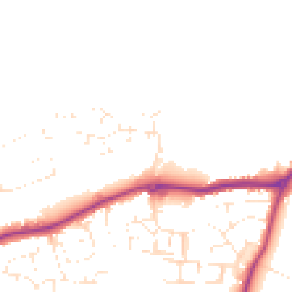 Daytime road noise heatmap for EX23 8AH