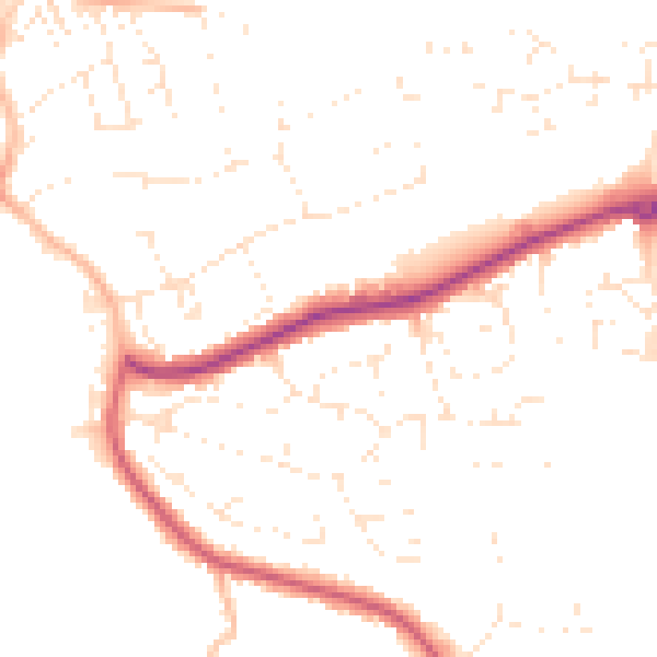 Daytime road noise heatmap for EX23 8AP
