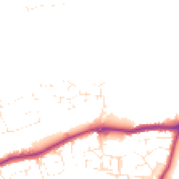 Daytime road noise heatmap for EX23 8EG
