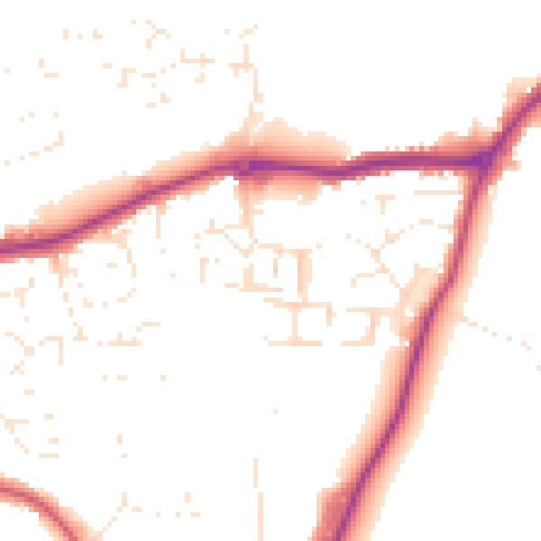 Daytime road noise heatmap for EX23 8FB