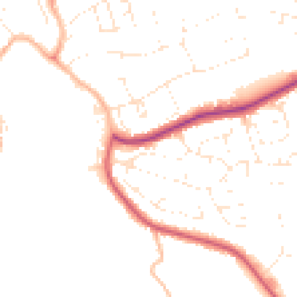 Daytime road noise heatmap for EX23 8PR