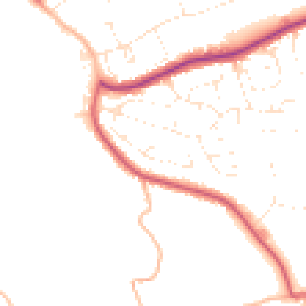 Daytime road noise heatmap for EX23 8QF