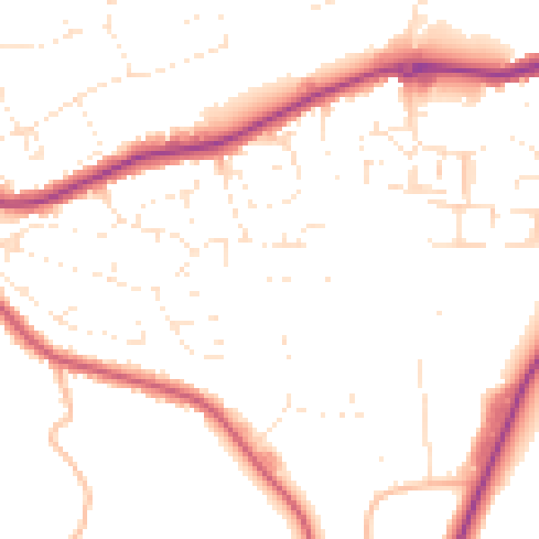 Daytime road noise heatmap for EX23 8SB